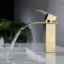 Modern brushed gold stainless steel basin faucet bathroom waterfall tap