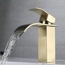 Modern brushed gold stainless steel basin faucet bathroom waterfall tap