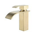 Modern brushed gold stainless steel basin faucet bathroom waterfall tap