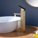 Modern brushed gold stainless steel basin mixer faucet bathroom