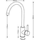 Modern brushed gold stainless steel kitchen faucet with curved spout