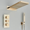 DecorBites™ Brushed Gold Thermostatic Shower Faucet Set with Concealed Mixer Tap