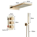 DecorBites™ Brushed Gold Thermostatic Shower Faucet Set with Concealed Mixer Tap