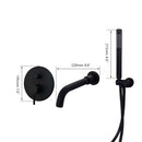 Modern brushed gold tub faucet with handheld shower bathroom mixer