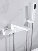 Modern brushed gold wall mounted waterfall bathtub set with handheld
