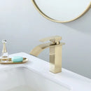 DecorBites™ Brushed Gold Basin Faucet: Solid Brass Single Handle Mixer Tap, Deck Mounted.