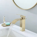 DecorBites™ Brushed Gold Basin Faucet: Solid Brass Single Handle Mixer Tap, Deck Mounted.