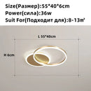 Modern brushed golden led ceiling chandelier for living room rings