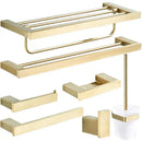 Modern brushed matt gold decorbites bath set bathroom accessories