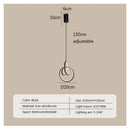 Modern brushed metal & white led bedside pendant light bedroom