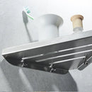 Modern brushed nickel bathroom hardware set with glass accents