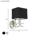 Modern brushed nickel bedside wall lamp with crystal – bedroom cube