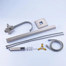Modern brushed nickel freestanding tub faucet with handshower bathroom