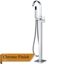 Modern brushed nickel freestanding tub faucet with handshower bathroom