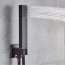 Modern brushed nickel handshower set bathroom rectangular showerhead
