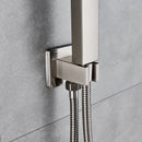 Modern brushed nickel handshower set bathroom rectangular showerhead