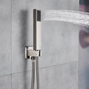 Modern brushed nickel handshower set bathroom rectangular showerhead