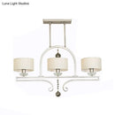 DecorBites™ Traditional Drum Fabric Island Pendant Light in Gold - 3 Lights Hanging Lamp for Living Room