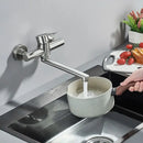 Modern brushed nickel kitchen faucet wall mounted single lever mixer