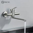 Modern brushed nickel kitchen faucet wall mounted single lever mixer
