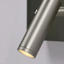Modern brushed nickel led dimmable reading wall light bedroom