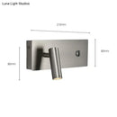 Modern brushed nickel led dimmable reading wall light bedroom
