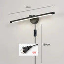 Modern brushed nickel led wall lamp bathroom light with motion sensor
