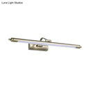 Modern brushed nickel led wall sconce restroom warm white light