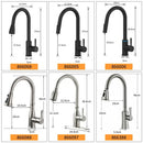 DecorBites™ Brushed Nickel Pull Out Kitchen Faucet with Stream Sprayer Head