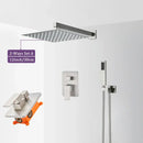 Modern brushed nickel rainfall shower faucet set bathroom fixture