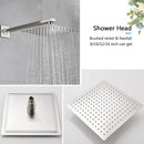 Modern brushed nickel rainfall shower faucet set bathroom with tub spout