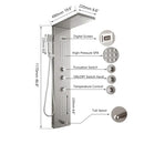 Modern brushed nickel shower column with tub spout bathroom system