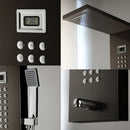 Modern brushed nickel shower column with tub spout for bathroom