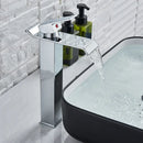 Modern brushed nickel single lever waterfall basin faucet bathroom