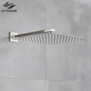 Modern brushed nickel square rainfall shower head bathroom sprayer