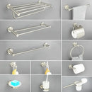 DecorBites™ Brushed Nickel Stainless Steel Bathroom Hardware Set Towel Bar Ring Holder Robe Hook