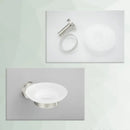 DecorBites™ Brushed Nickel Stainless Steel Bathroom Hardware Set Towel Bar Ring Holder Robe Hook