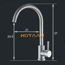DecorBites™ Brushed Nickel Stainless Steel Kitchen Faucet with Single Handle and Single Hole