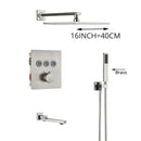 DecorBites™ Brushed Nickel Thermostatic Shower Faucet Set for Wall Mount Bathroom with Rainfall Shower Head