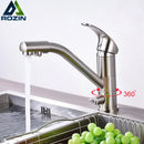 Modern brushed nickel water purification kitchen faucet