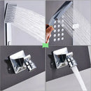 Modern brushed nickel waterfall rain shower panel bathroom spa jet