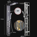 Modern brushed nickel waterfall rain shower panel bathroom spa jet