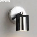 Modern brushed nickel & wood wall sconce bedroom warm white light