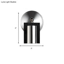 Modern brushed nickel & wood wall sconce bedroom warm white light