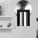 Modern brushed nickel & wood wall sconce bedroom warm white light