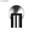 Modern brushed nickel & wood wall sconce bedroom warm white light