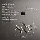 Modern brushed silver creative twisted led chandelier living room