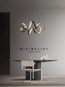 Modern brushed silver creative twisted led chandelier living room