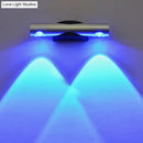 DecorBites™ Modern Metallic LED Sconce Wall Light in Brushed Silver with Red/Blue/Yellow Lighting
