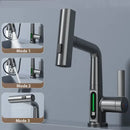 Modern brushed stainless digital display waterfall basin faucet bathroom